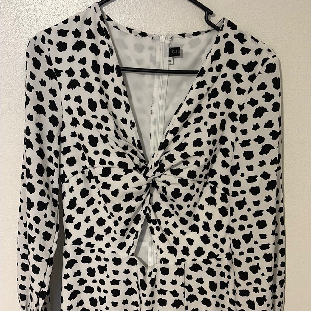 Stylish Black and White Polka Dot Maxi Dress